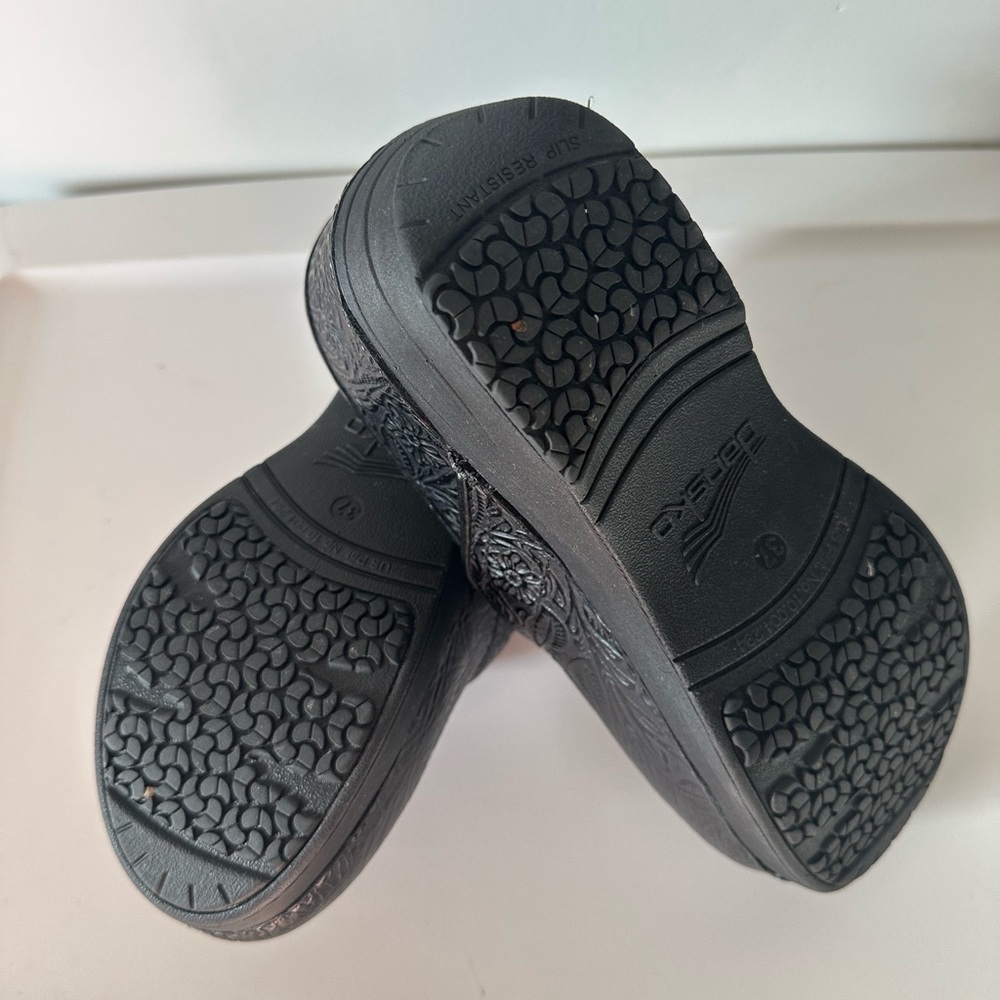 Dansko Black Embossed Leather Clogs - Picture 3 of 3
